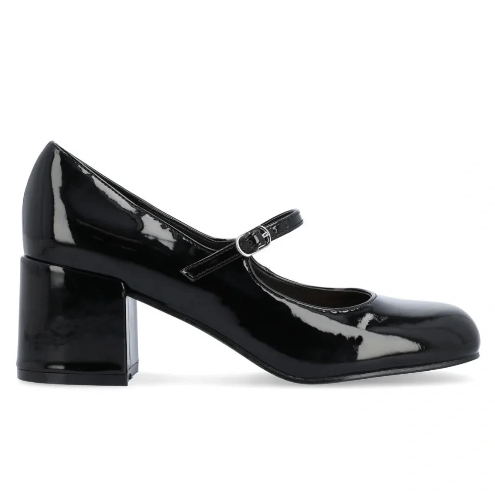 JOURNEE OKENNA MARY JANE PUMP HEELS IN  BLACK PATENT      US 7   … - Picture 2 of 16